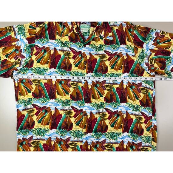 VTG 90s Reyn Spooner Mens Hawaiian Peggy Chun Aloha Camp Shirt XL Tiki Pop Art - Picture 5 of 10